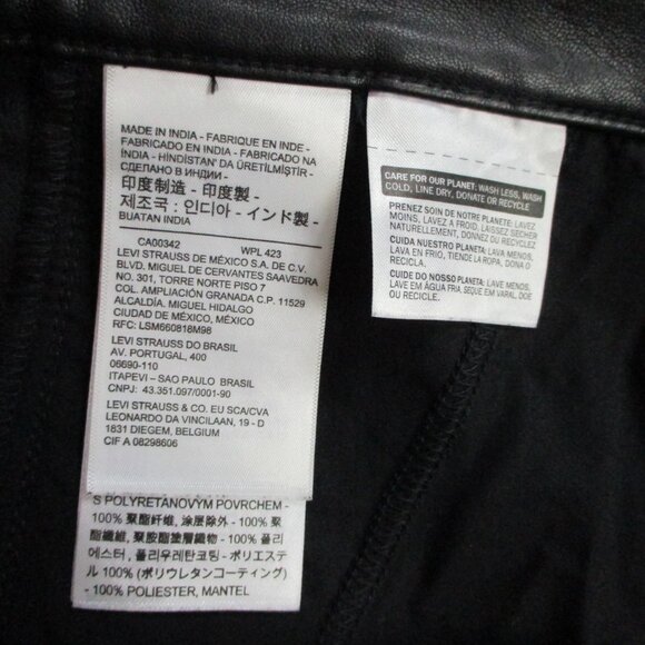 EUC Levis Math Club Slacks Pants Womens 30 Black Faux Leather Premium Academic - Picture 12 of 15